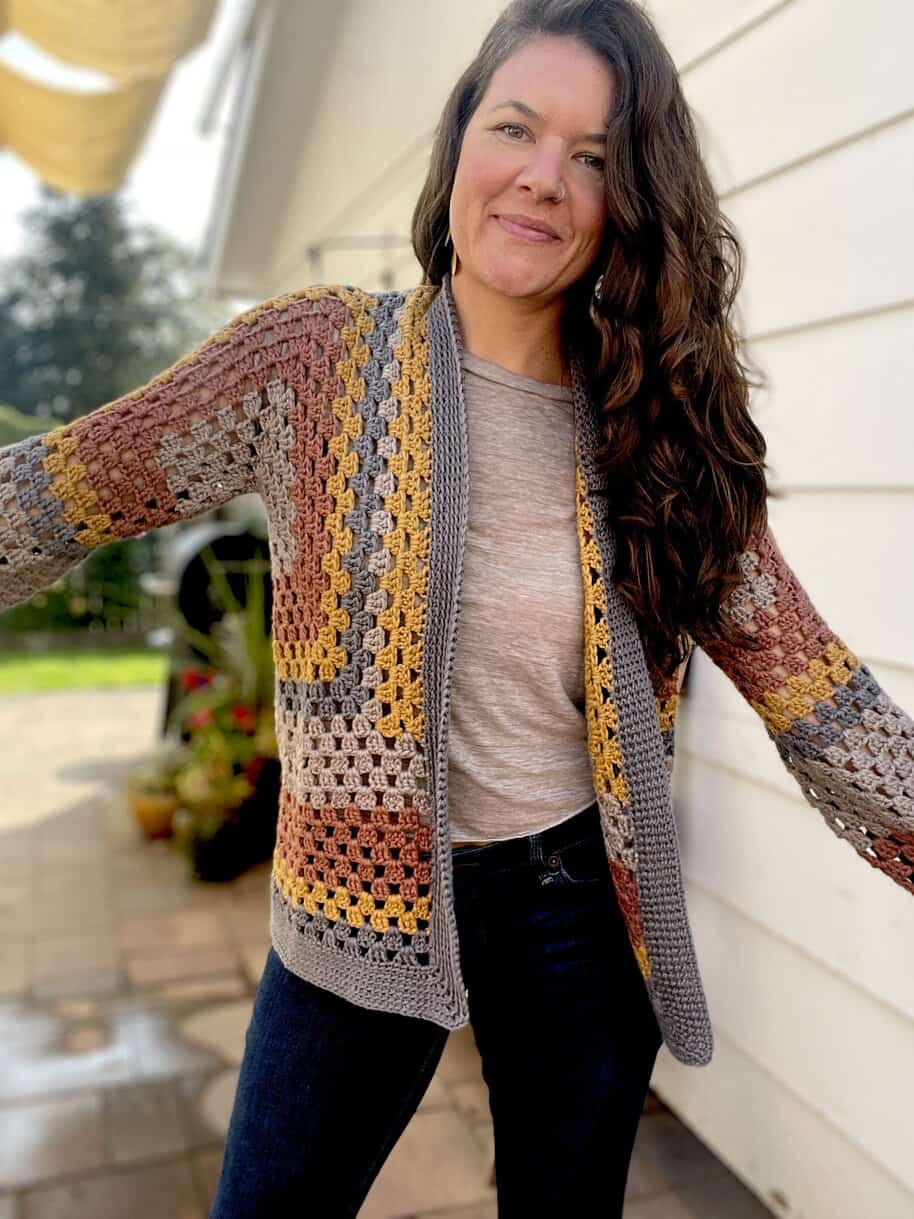 Hexagon Cardigan Crochet Pattern: Free Pattern + Video Tutorial